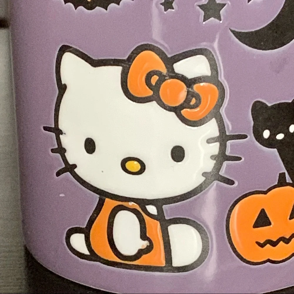 Hello Kitty Purple Halloween Mug - Black Cat Jack O’ Lantern Bats - Picture 6 of 11